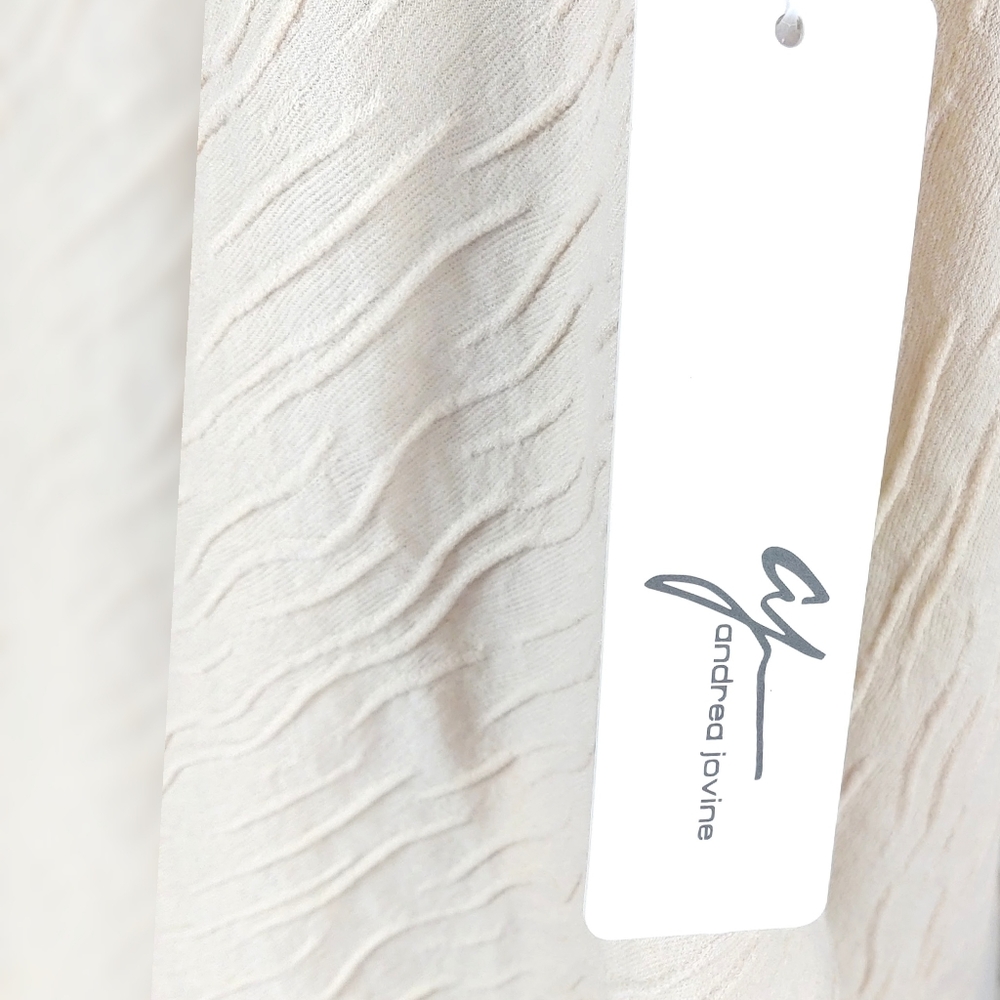 NWT Andrea Jovine Womens M Flowy Textured Dressy Open Cardigan - Picture 4 of 7